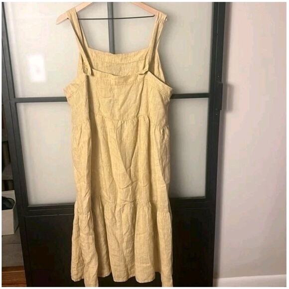 NWT Eileen Fisher Washed‎ Linen Delave Tiered Sundress 2X Cottagecore Lagenlook - Picture 5 of 6